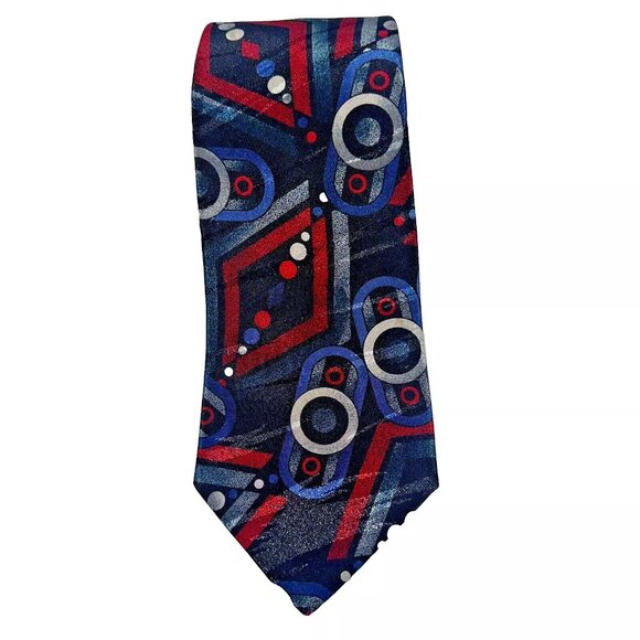 Botany 500 Classic Mens Necktie Multicolor Abstract Print Art-to-Wear Made USA - Picture 2 of 7